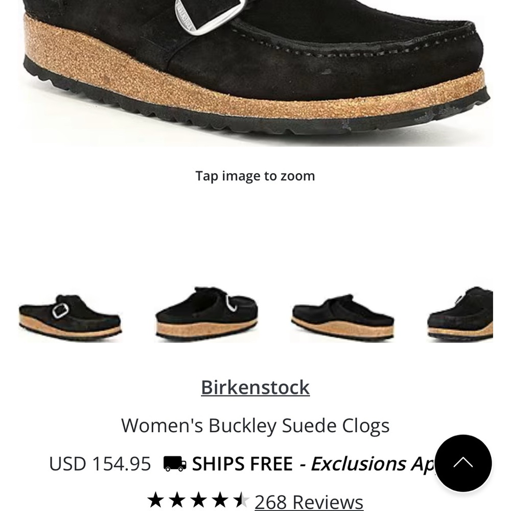 Birkenstock Black Buckley Suede Clogs